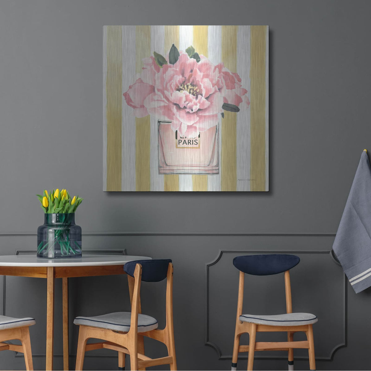 'Forever Fashion Perfume' by Marco Fabiano – Metal Wall Art, 36x36 room view