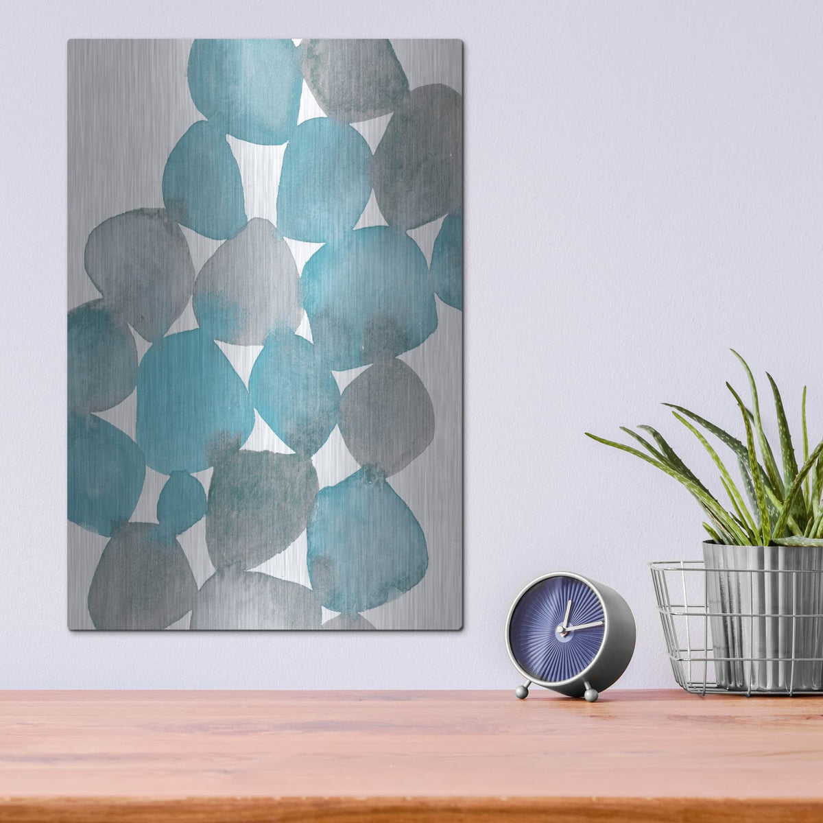 'Boho Beautiful 1 Blue' by Moira Hershey – Metal Wall Art, 12x16 room view