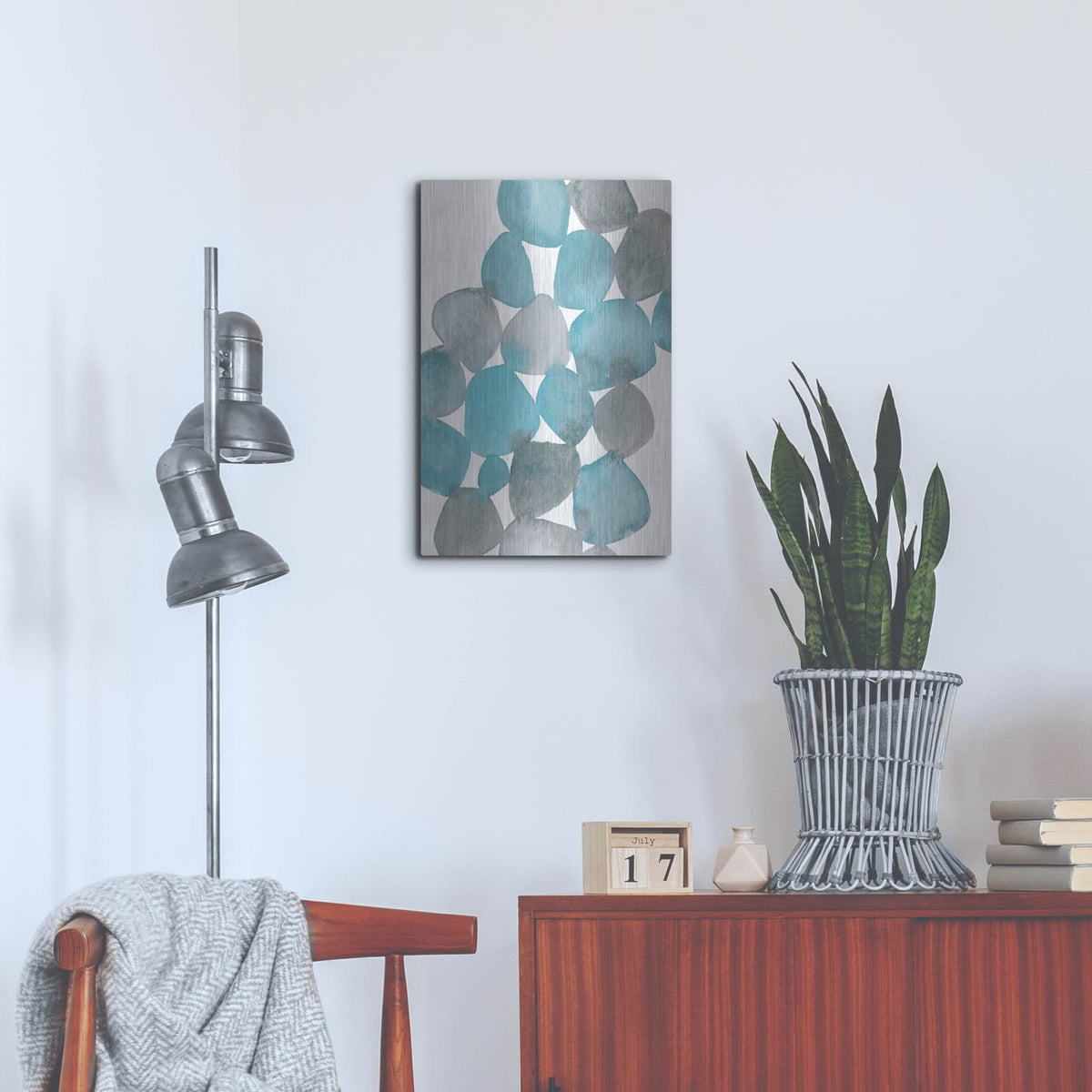 'Boho Beautiful 1 Blue' by Moira Hershey – Metal Wall Art, 16x24 room view