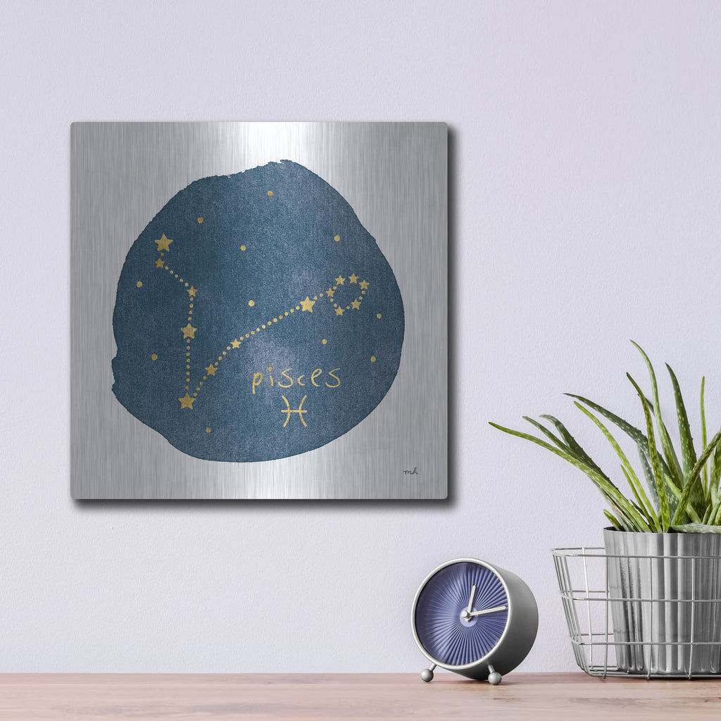 'Horoscope Pisces' by Moira Hershey – Metal Wall Art, 12x12 room view