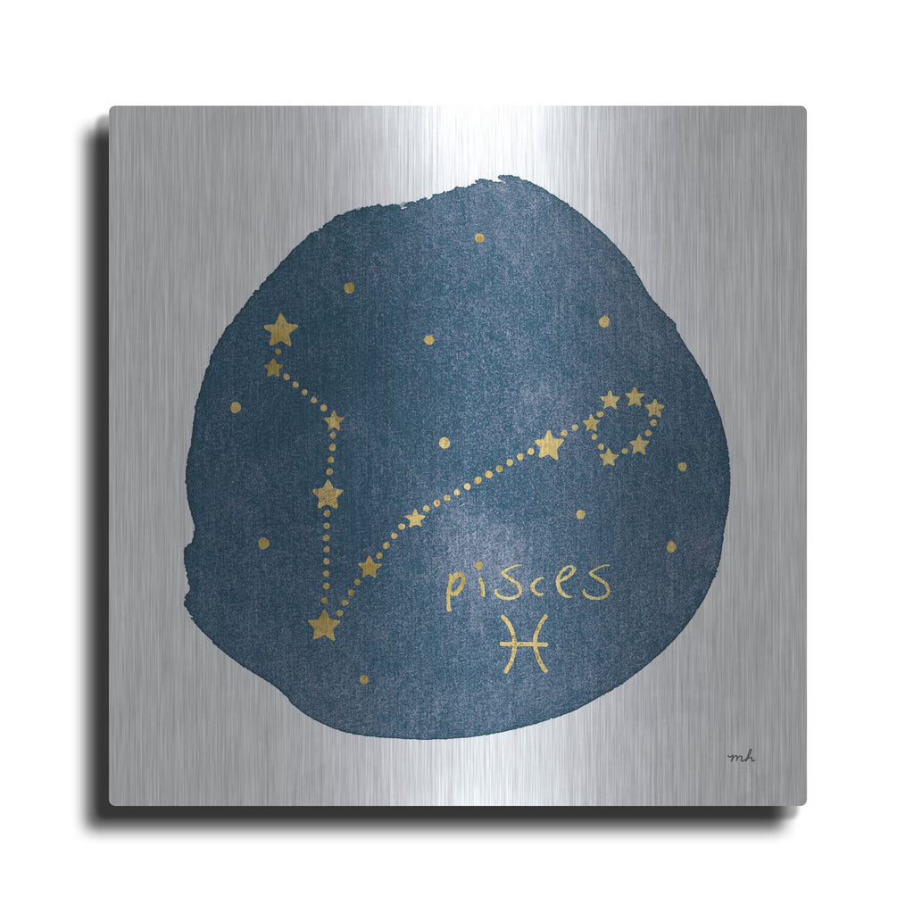 'Horoscope Pisces' by Moira Hershey – Metal Wall Art