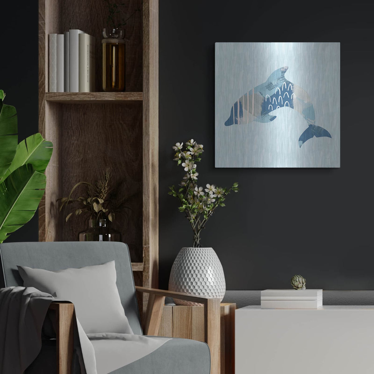 'Coastal Cool 3' by Moira Hershey – Metal Wall Art, 24x24 room view