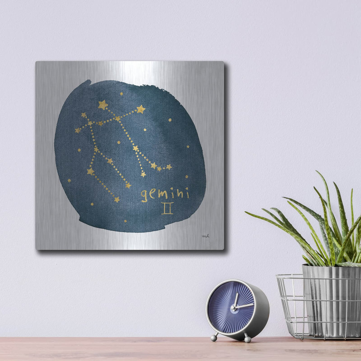 'Horoscope Gemini' by Moira Hershey – Metal Wall Art, 12x12 room view