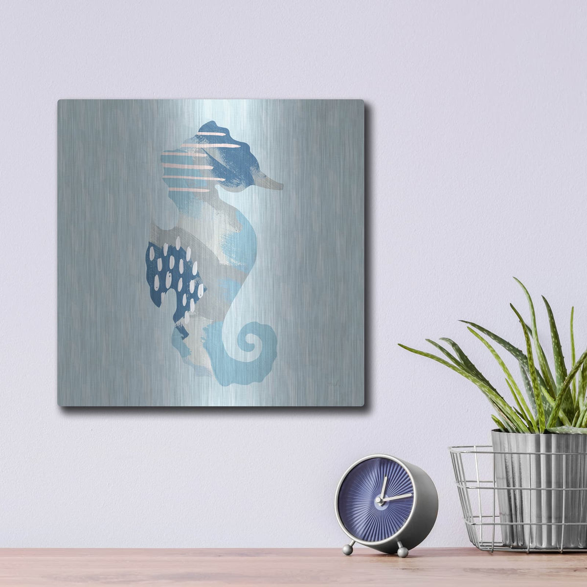 'Coastal Cool 1' by Moira Hershey – Metal Wall Art, 12x12 room view