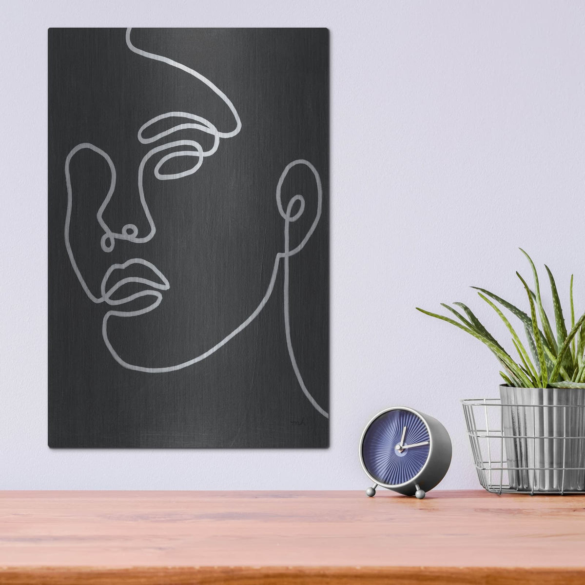 'About Face 2 BW' by Moira Hershey – Metal Wall Art, 12x16 room view
