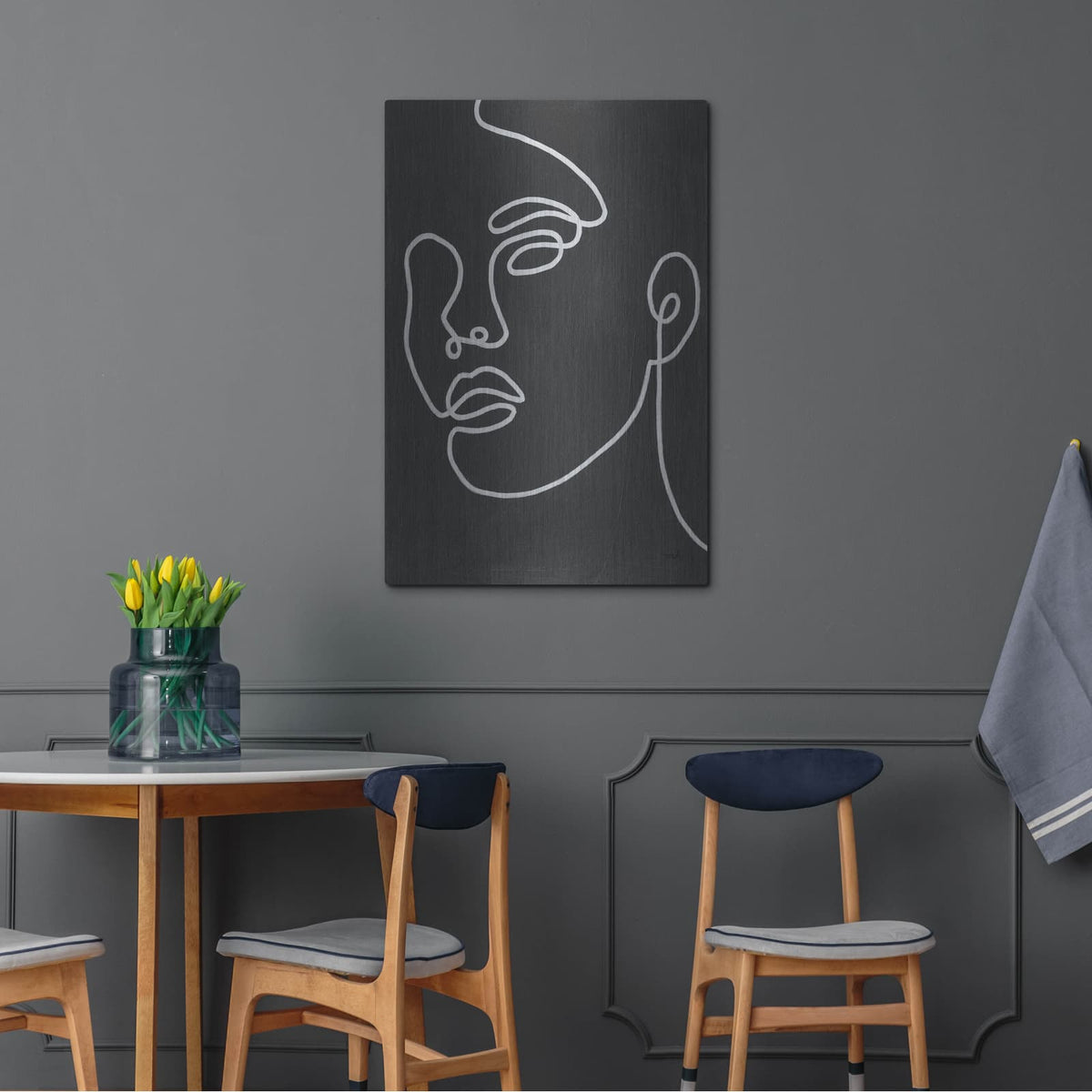 'About Face 2 BW' by Moira Hershey – Metal Wall Art, 24x36 room view