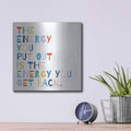 'Rainbow Words 2' by Moira Hershey – Metal Wall Art, 12x12 room view