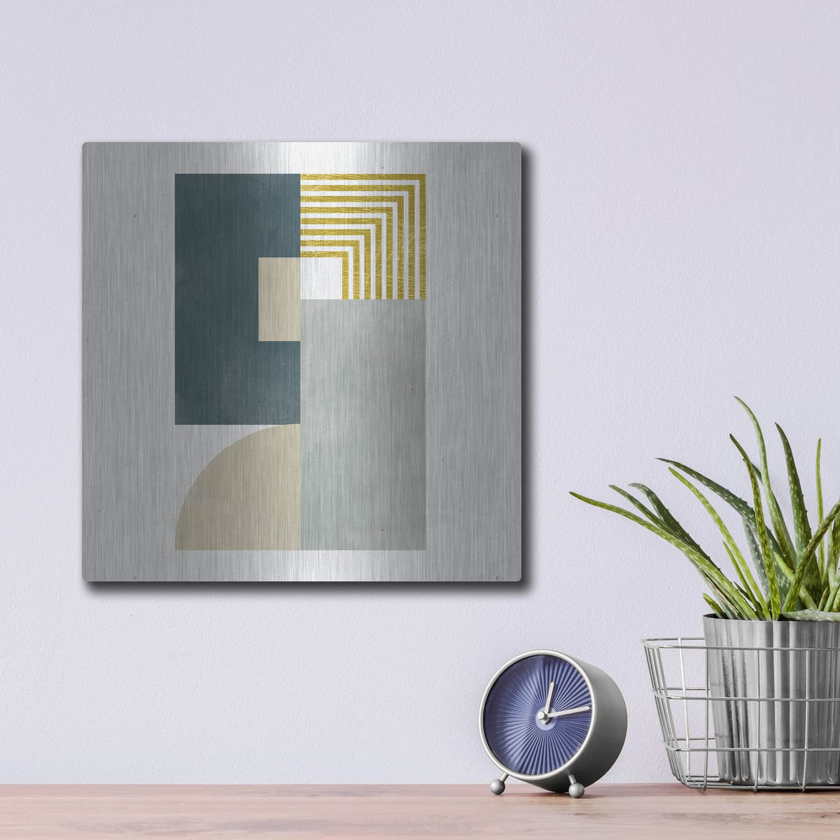 'Deco Glam 2 Sq' by Moira Hershey – Metal Wall Art, 12x12 room view