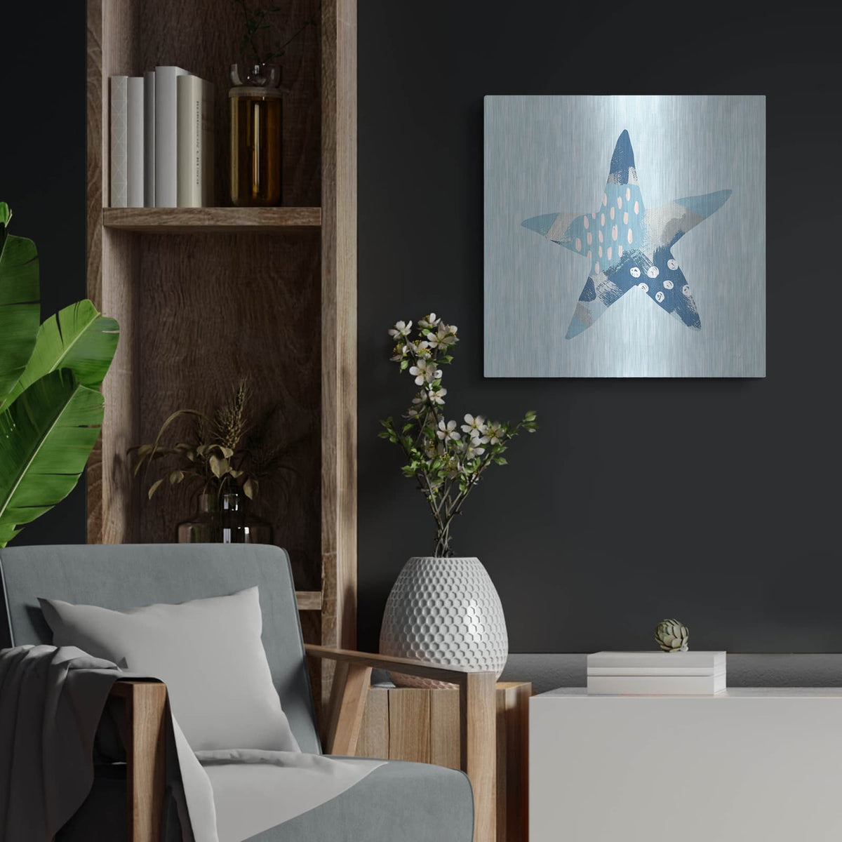 'Coastal Cool 2' by Moira Hershey – Metal Wall Art, 24x24 room view