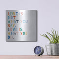 'Rainbow Words 1' by Moira Hershey – Metal Wall Art, 12x12 room view