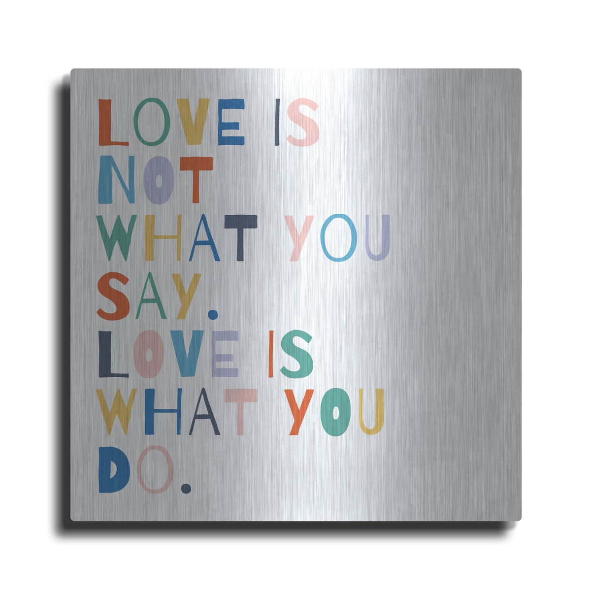 'Rainbow Words 1' by Moira Hershey – Metal Wall Art