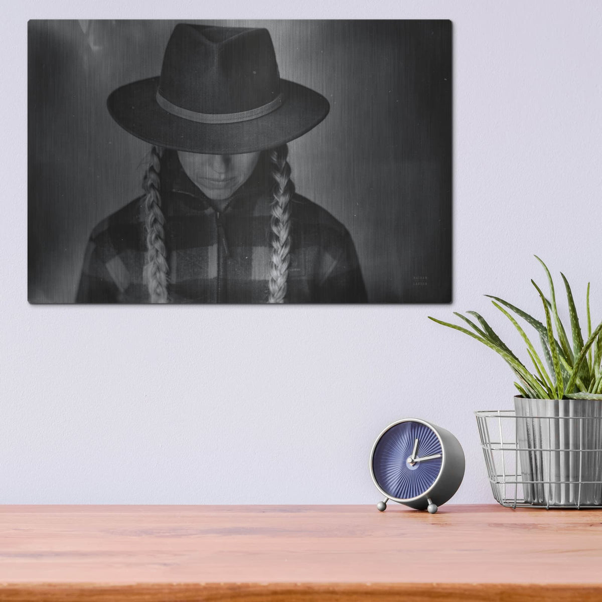 'Home On The Range Cowgirl 2' by Nathan Larson – Metal Wall Art, 16x12 room view