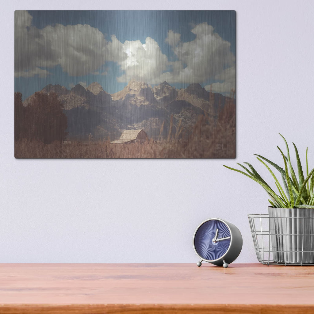 'Wyoming Mountain Lazy Days' by Nathan Larson – Metal Wall Art, 16x12 room view