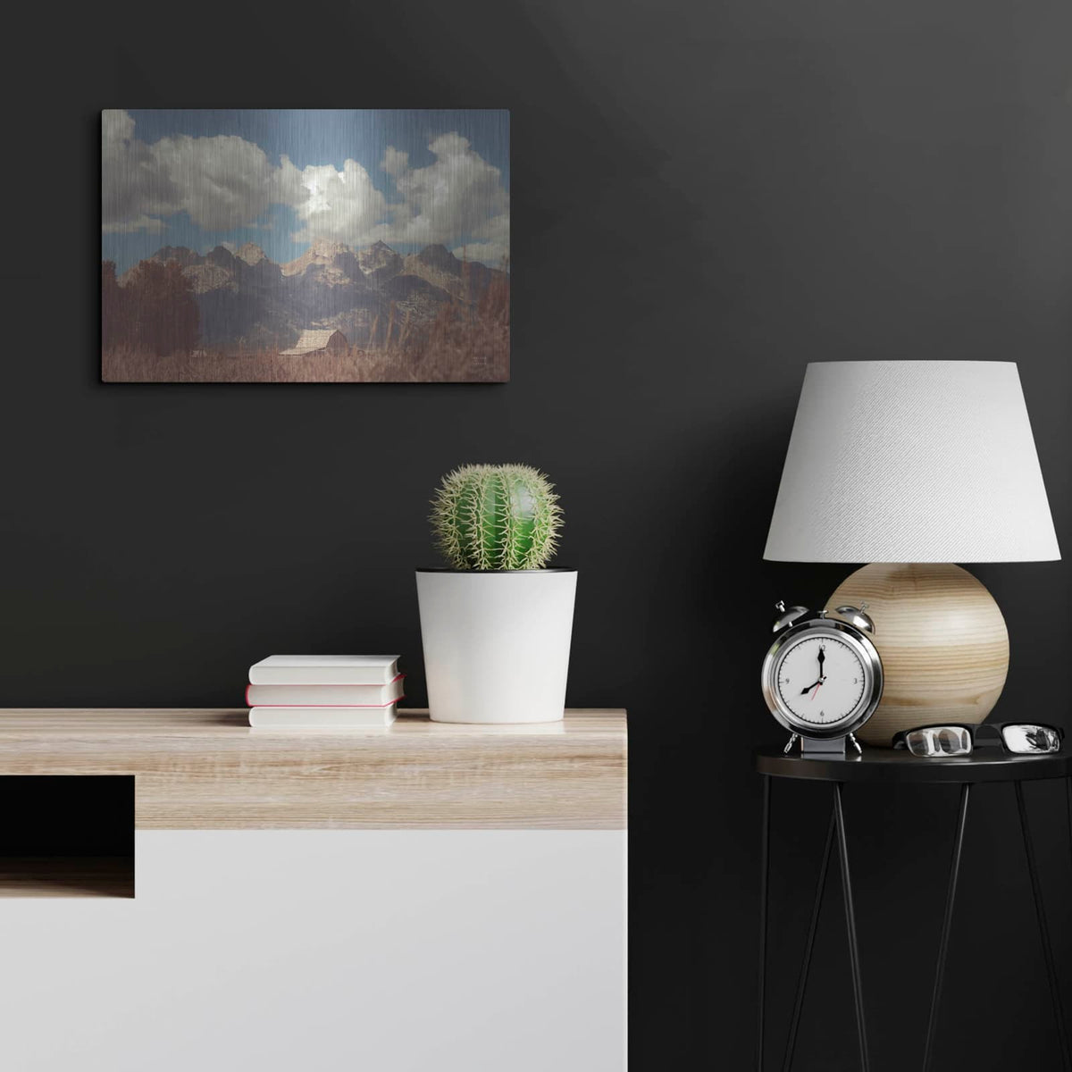 'Wyoming Mountain Lazy Days' by Nathan Larson – Metal Wall Art, 24x16 room view