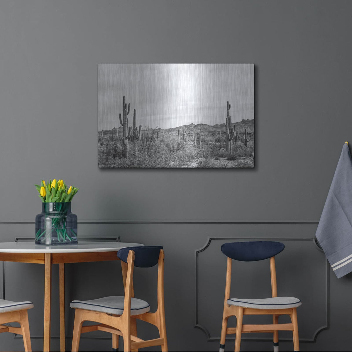 'Sonoran Wonderland Bw' by Nathan Larson – Metal Wall Art, 36x24 room view