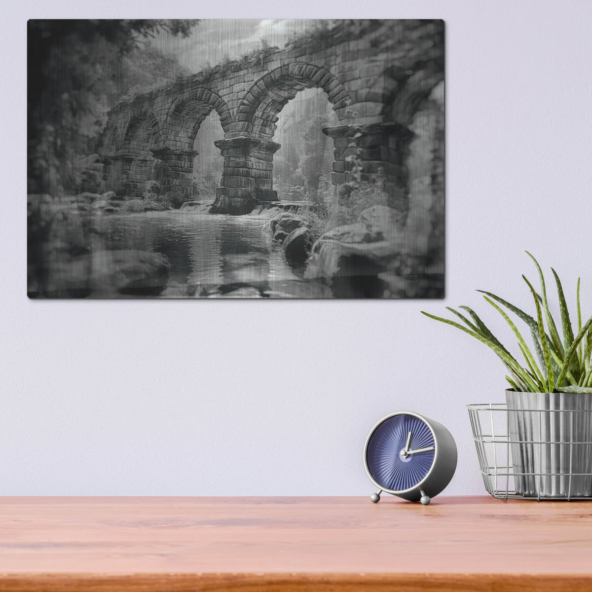 'Aqueduct 2' by Nathan Larson – Metal Wall Art, 16x12 room view