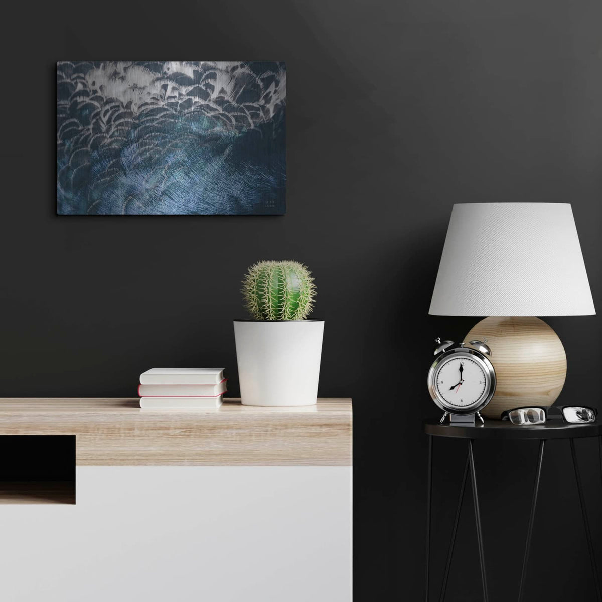 'Peacock Study 2 Horizontal' by Nathan Larson – Metal Wall Art, 24x16 room view
