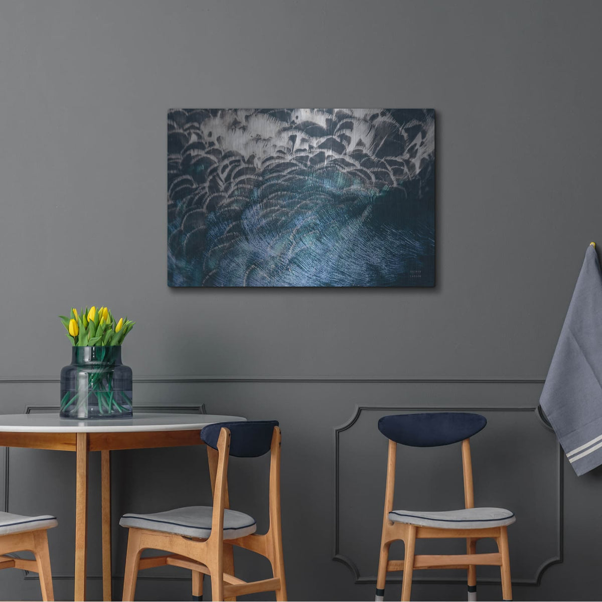 'Peacock Study 2 Horizontal' by Nathan Larson – Metal Wall Art, 36x24 room view