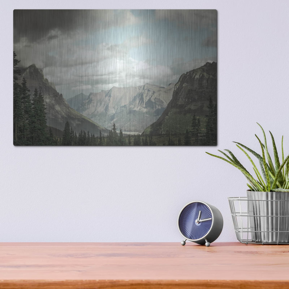 'Glacier National Park Gateway' by Nathan Larson – Metal Wall Art, 16x12 room view