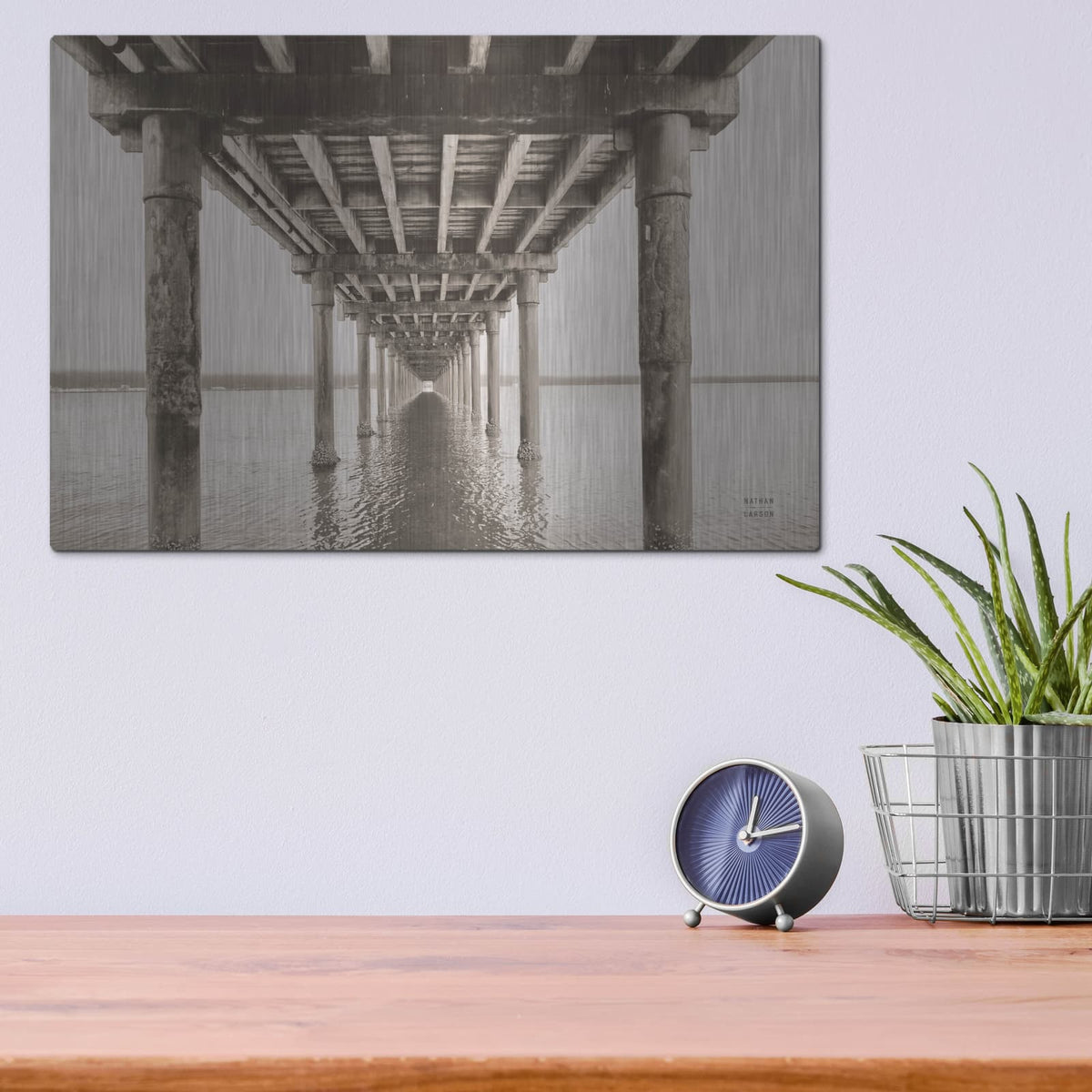 'Pacific Pier' by Nathan Larson – Metal Wall Art, 16x12 room view