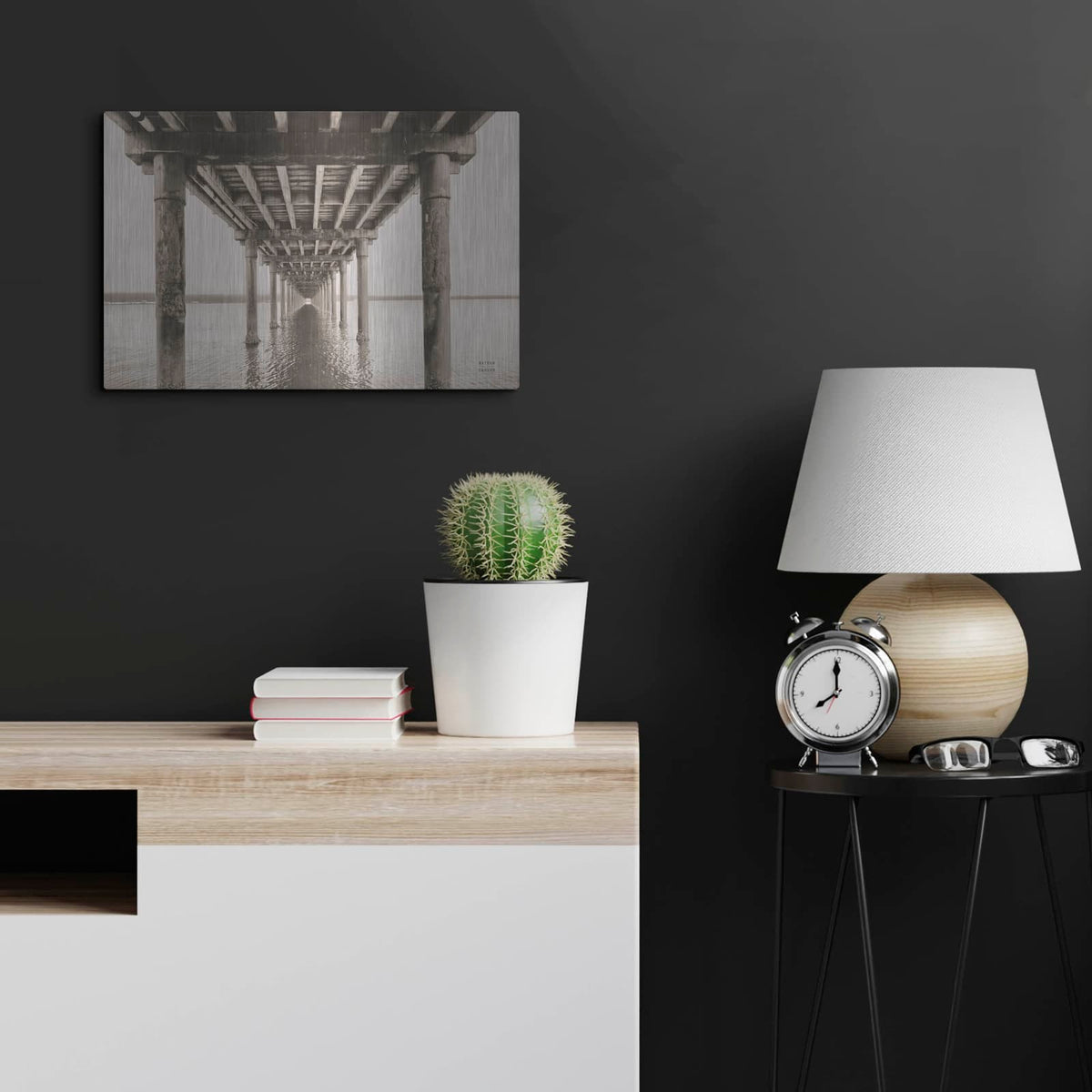 'Pacific Pier' by Nathan Larson – Metal Wall Art, 24x16 room view