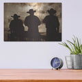 'Three Cowboys Sepia' by Nathan Larson – Metal Wall Art, 16x12 room view