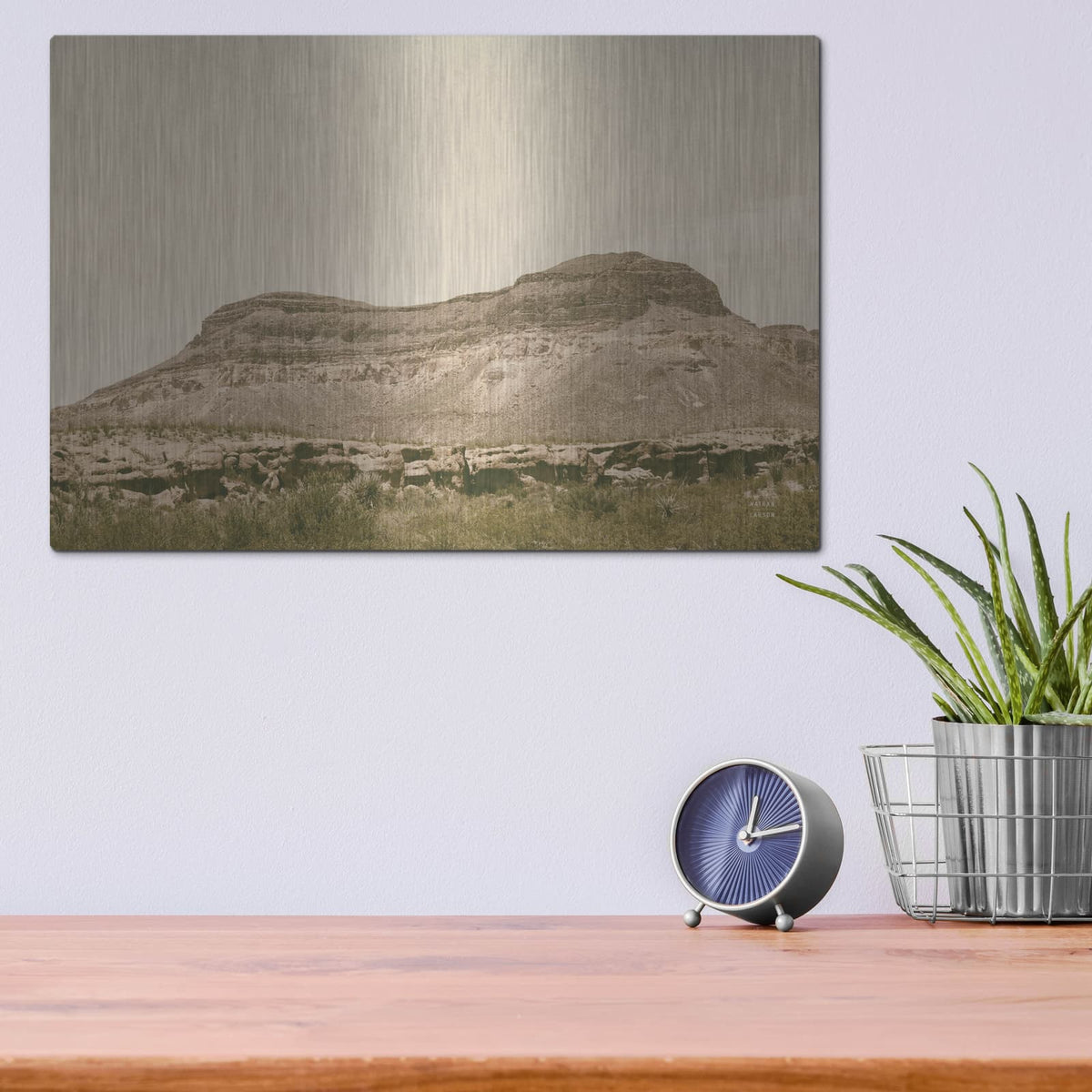 'Mountainous 3' by Nathan Larson – Metal Wall Art, 16x12 room view