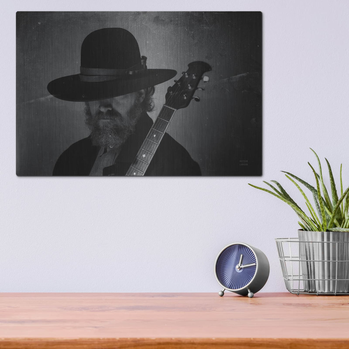 'Home On The Range Cowboy 1' by Nathan Larson – Metal Wall Art, 16x12 room view