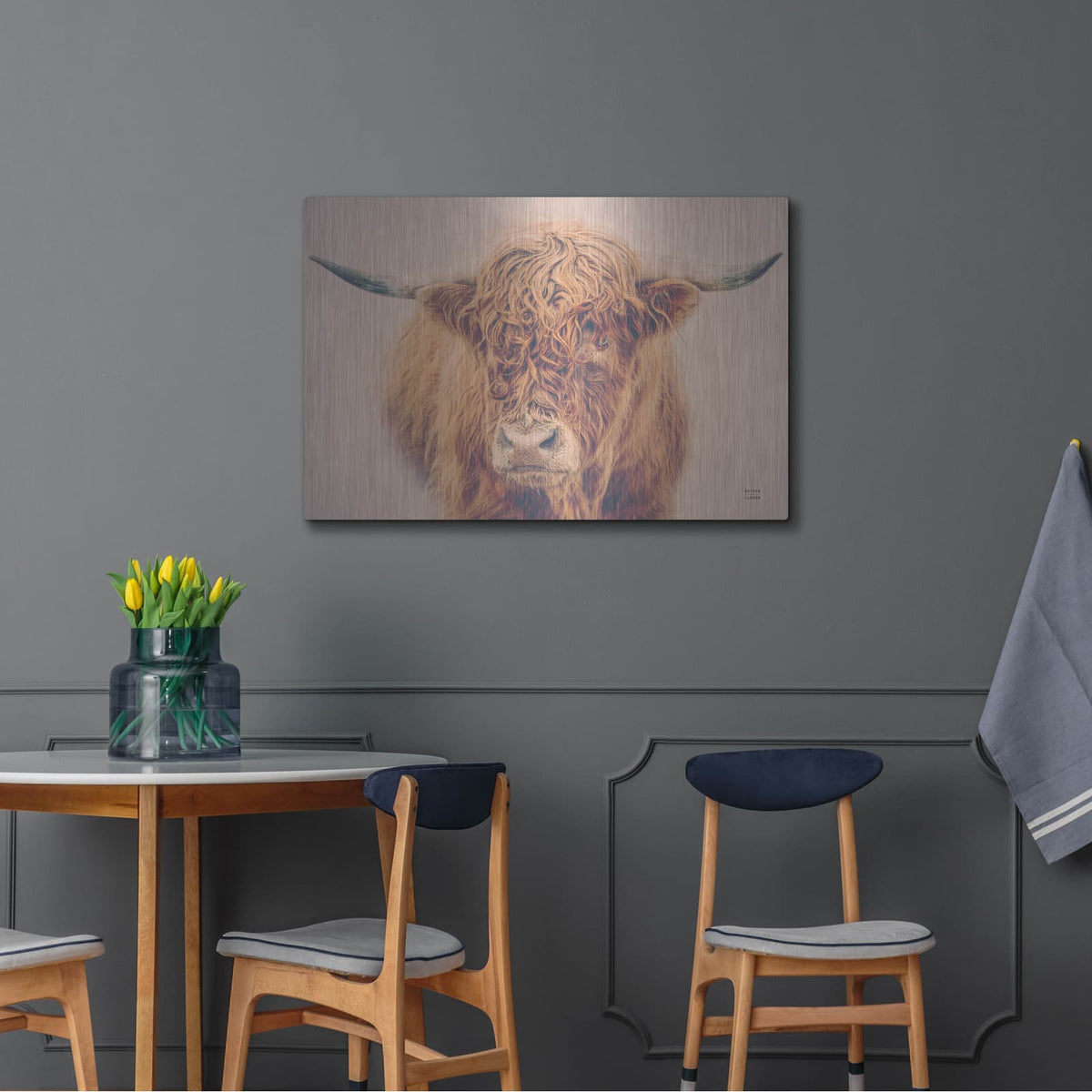 'Highland In The Winter Fog' by Nathan Larson – Metal Wall Art, 36x24 room view