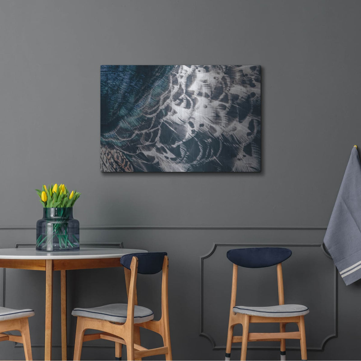 'Peacock Study 1 Horizontal' by Nathan Larson – Metal Wall Art, 36x24 room view