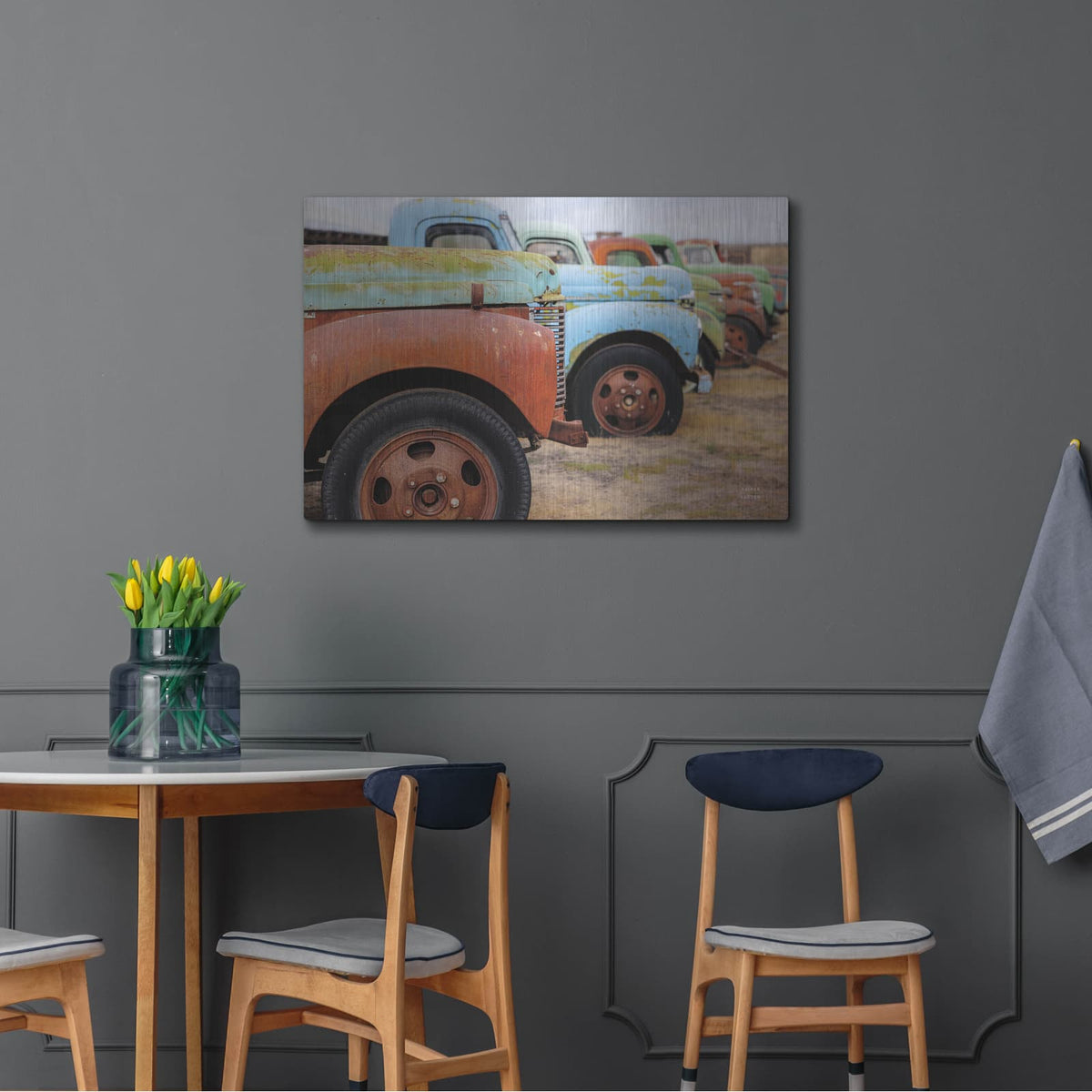 'Line Up Bright' by Nathan Larson – Metal Wall Art, 36x24 room view