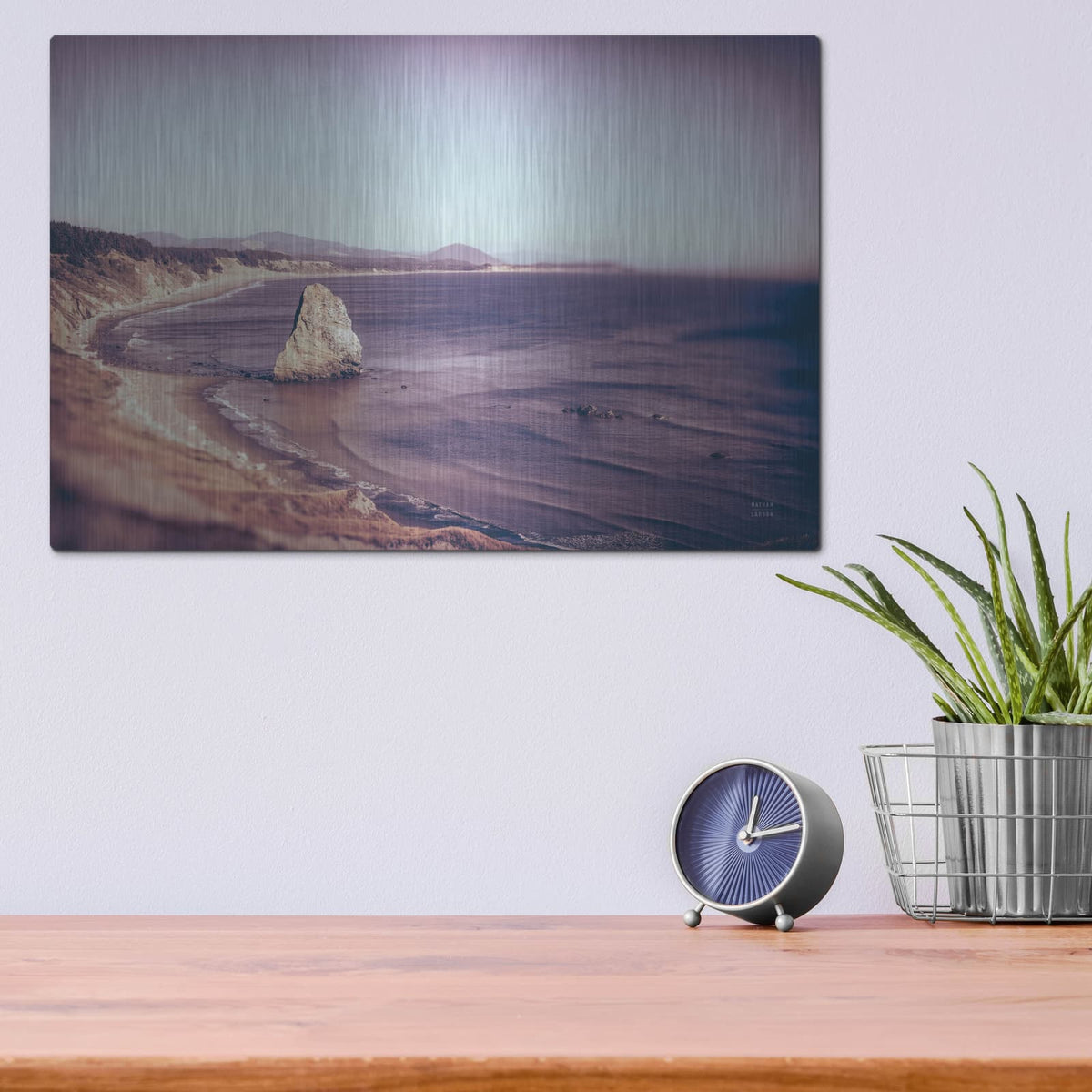 'Rock Coast' by Nathan Larson – Metal Wall Art, 16x12 room view