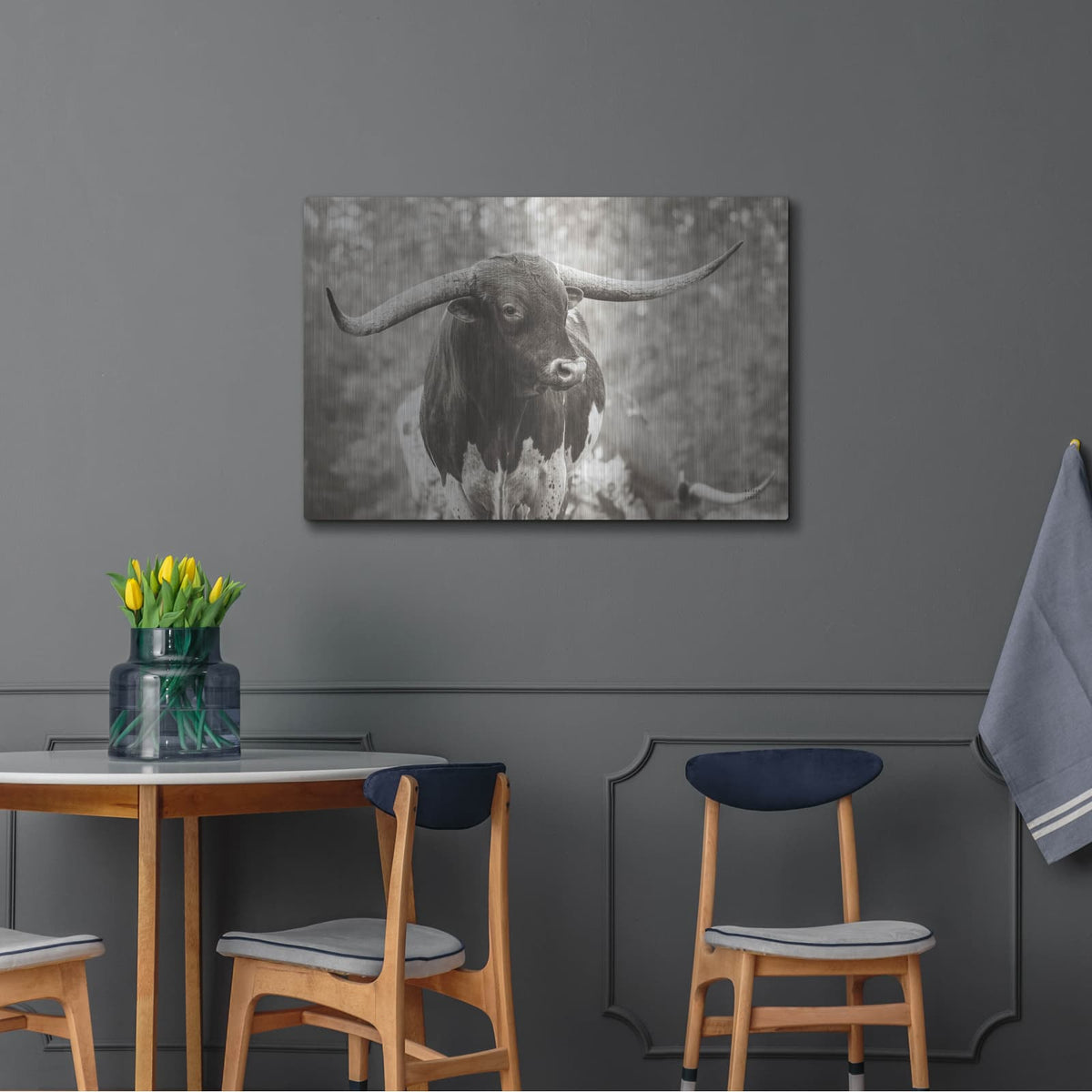 'Longhorn Gaze I Sepia' by Nathan Larson – Metal Wall Art, 36x24 room view