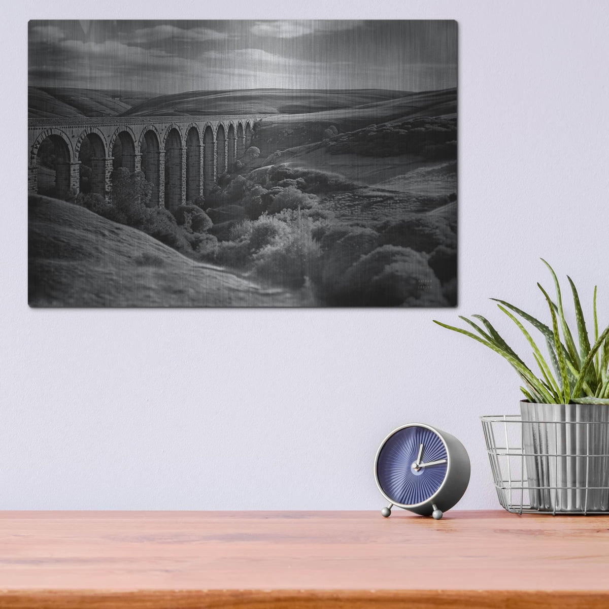 'Aqueduct 4' by Nathan Larson – Metal Wall Art, 16x12 room view