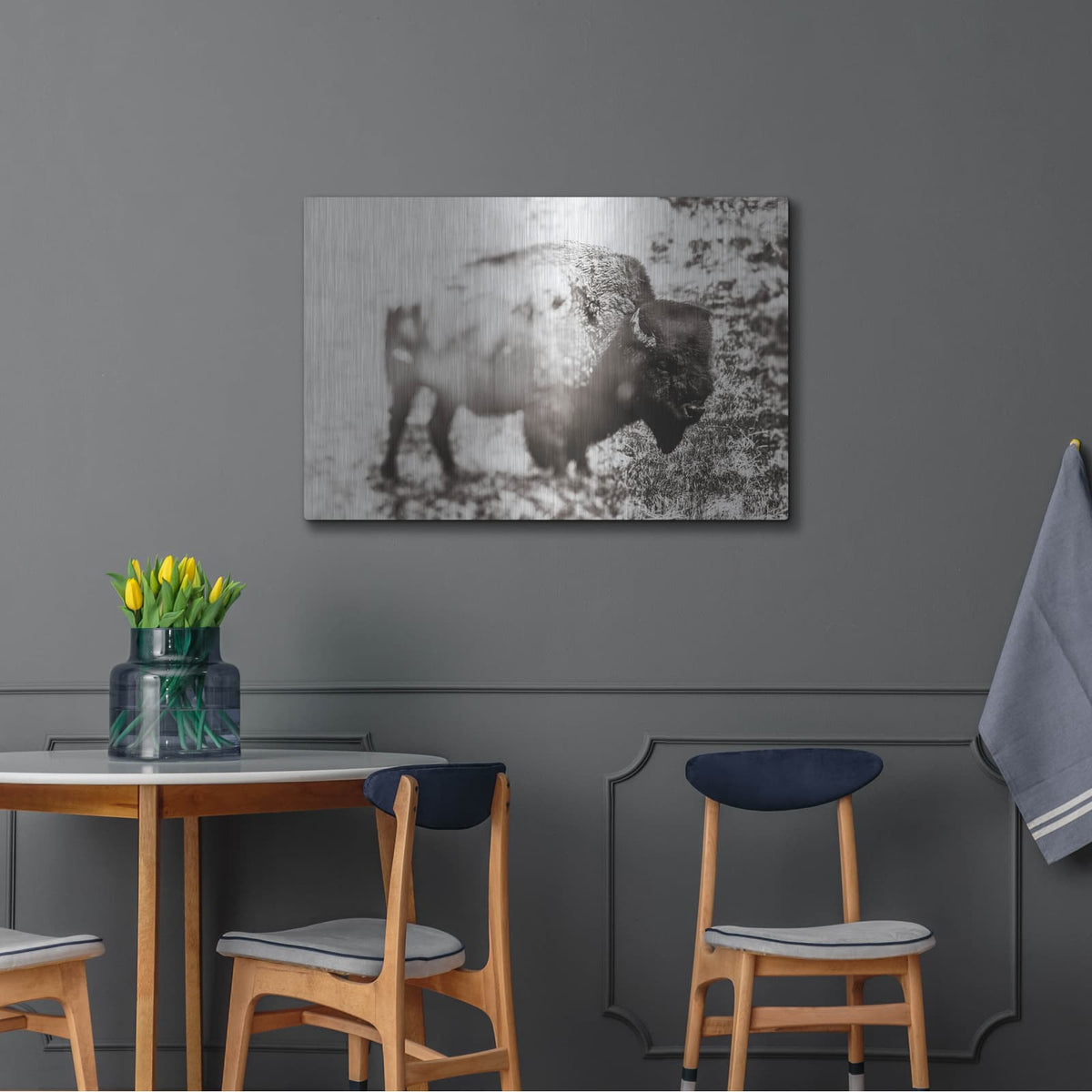 'Bison Dream' by Nathan Larson – Metal Wall Art, 36x24 room view