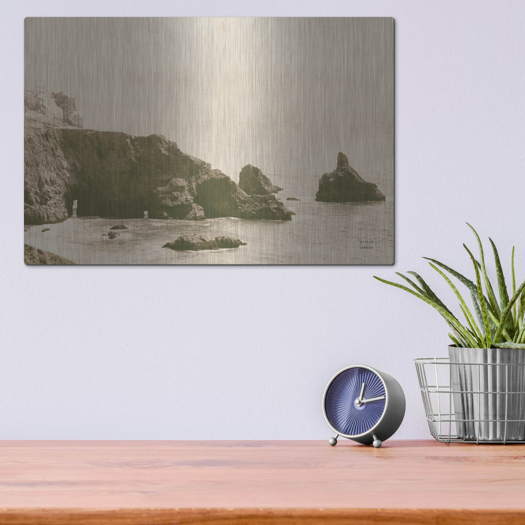 'Passing Through Cove Sepia' by Nathan Larson – Metal Wall Art, 16x12 room view
