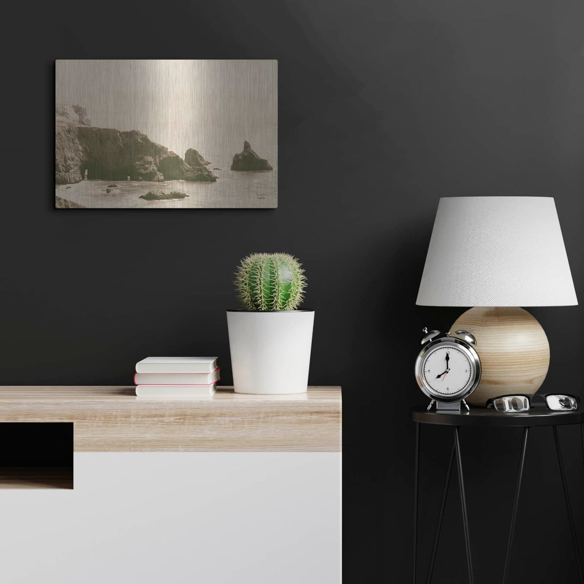 'Passing Through Cove Sepia' by Nathan Larson – Metal Wall Art, 24x16 room view