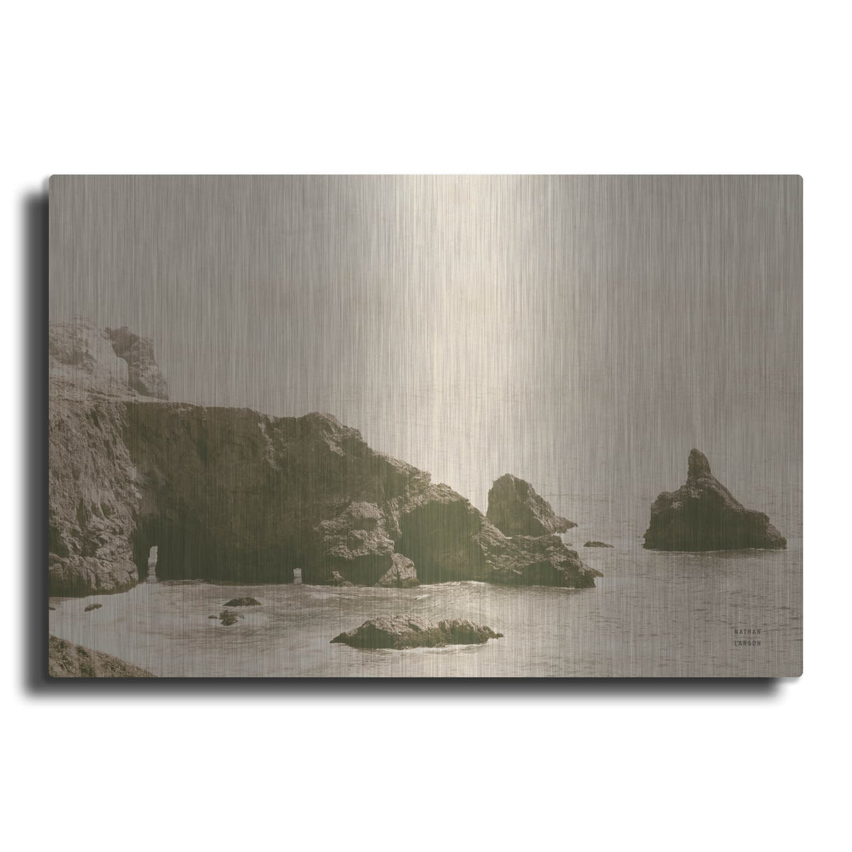 'Passing Through Cove Sepia' by Nathan Larson – Metal Wall Art