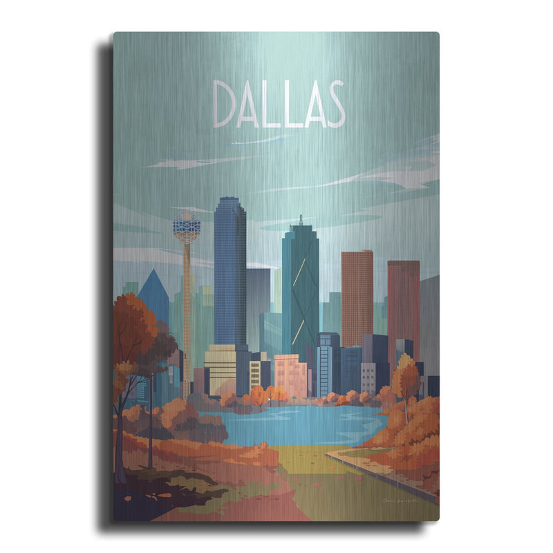 'City Sights Dallas' by Omar Escalante – Metal Wall Art