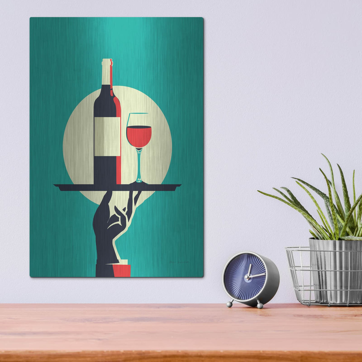 'Red Wine' by Omar Escalante – Metal Wall Art, 12x16 room view