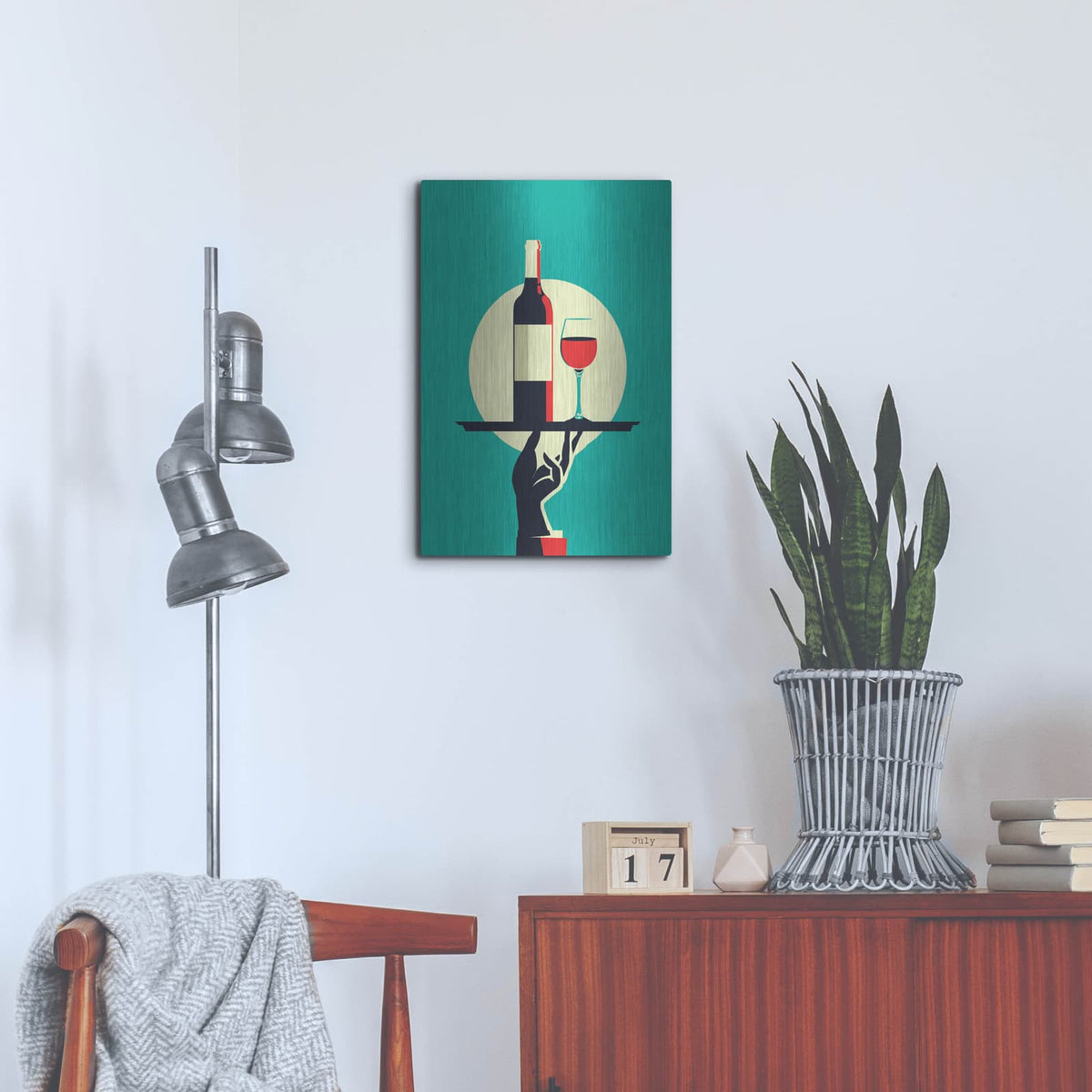 'Red Wine' by Omar Escalante – Metal Wall Art, 16x24 room view