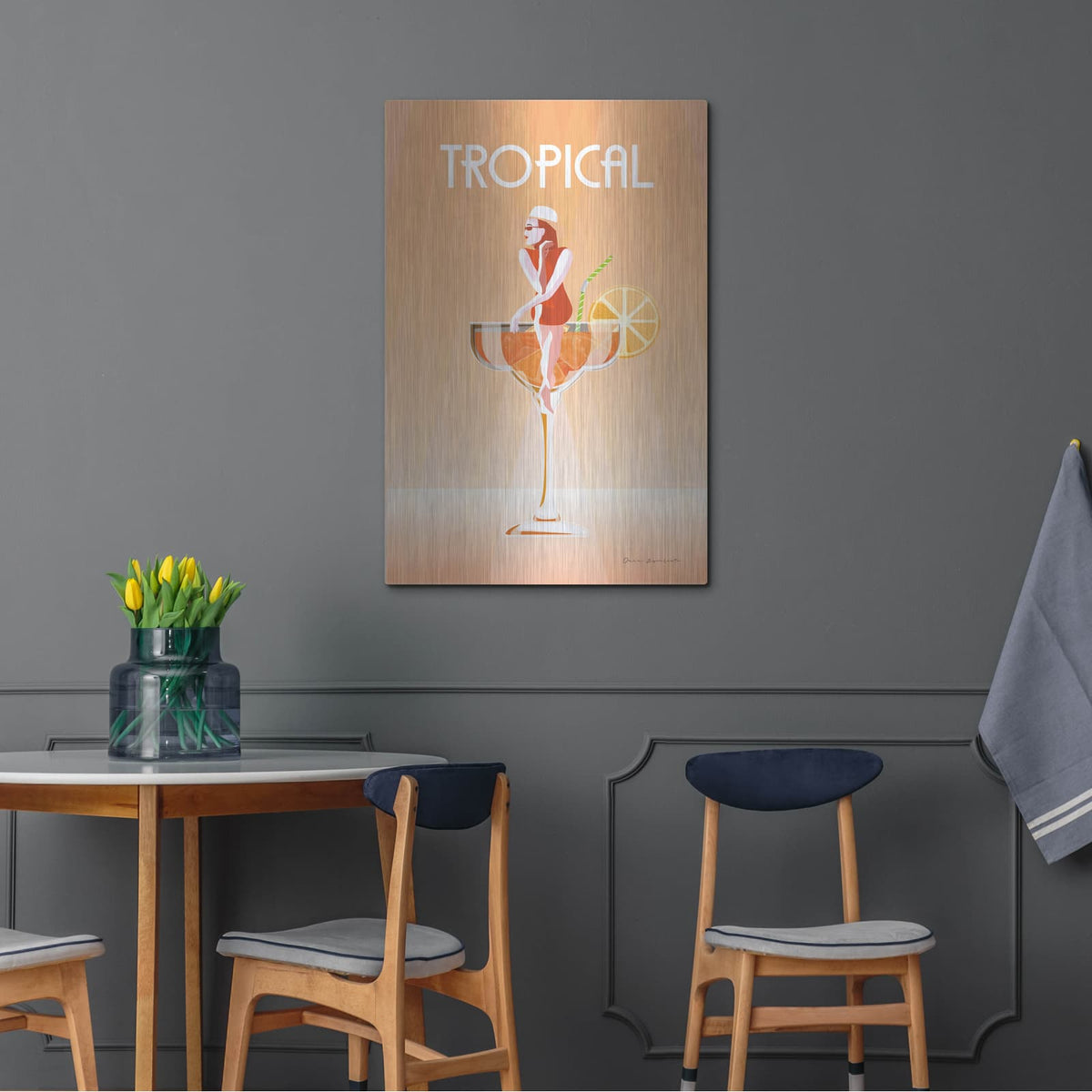 'Tropical Drink' by Omar Escalante – Metal Wall Art, 24x36 room view