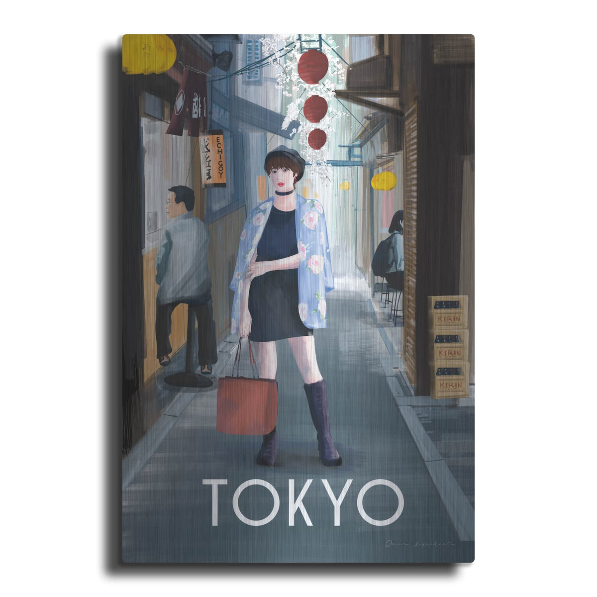 'Girl In Tokyo 2' by Omar Escalante – Metal Wall Art