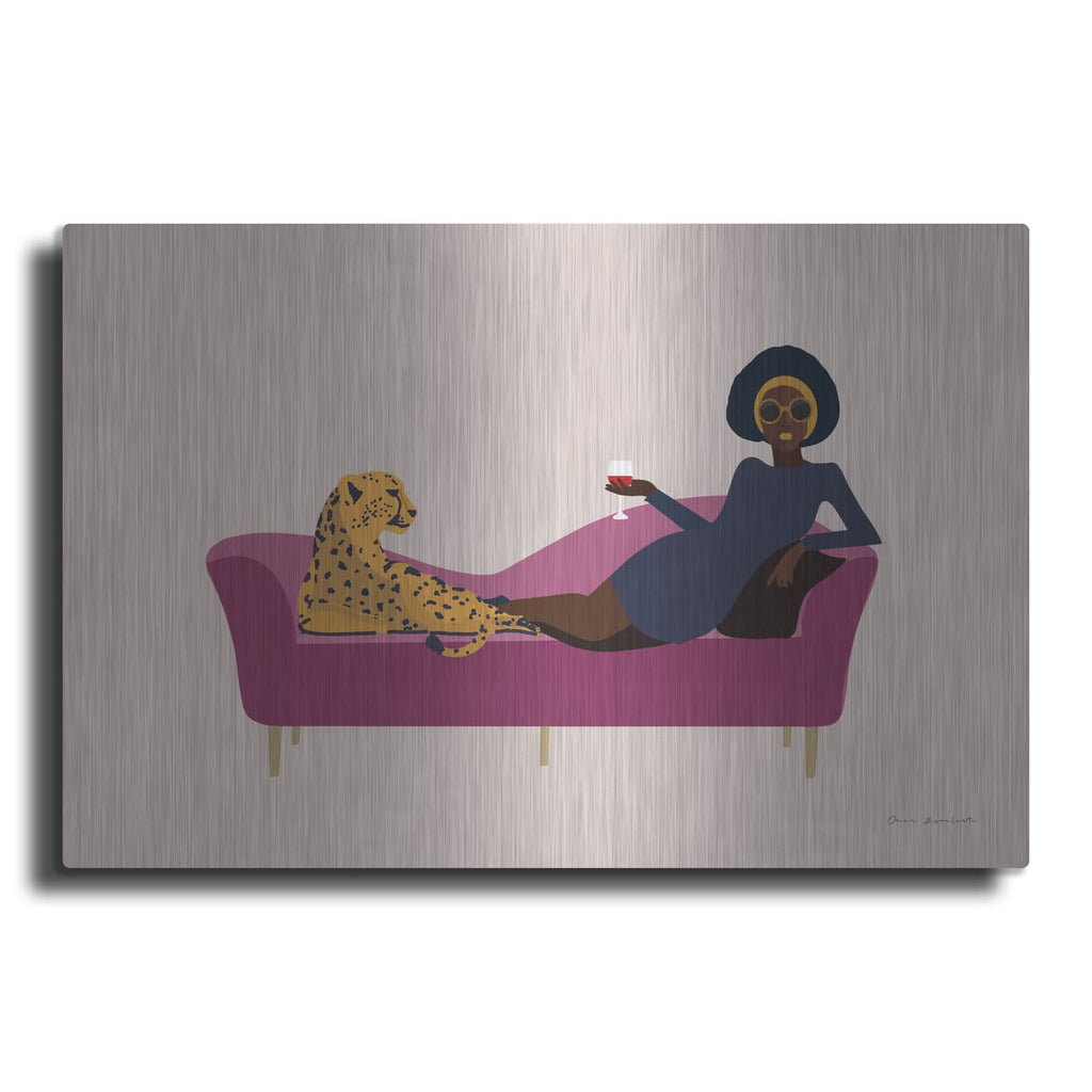 'Wild Lounge I Pink Couch' by Omar Escalante – Metal Wall Art