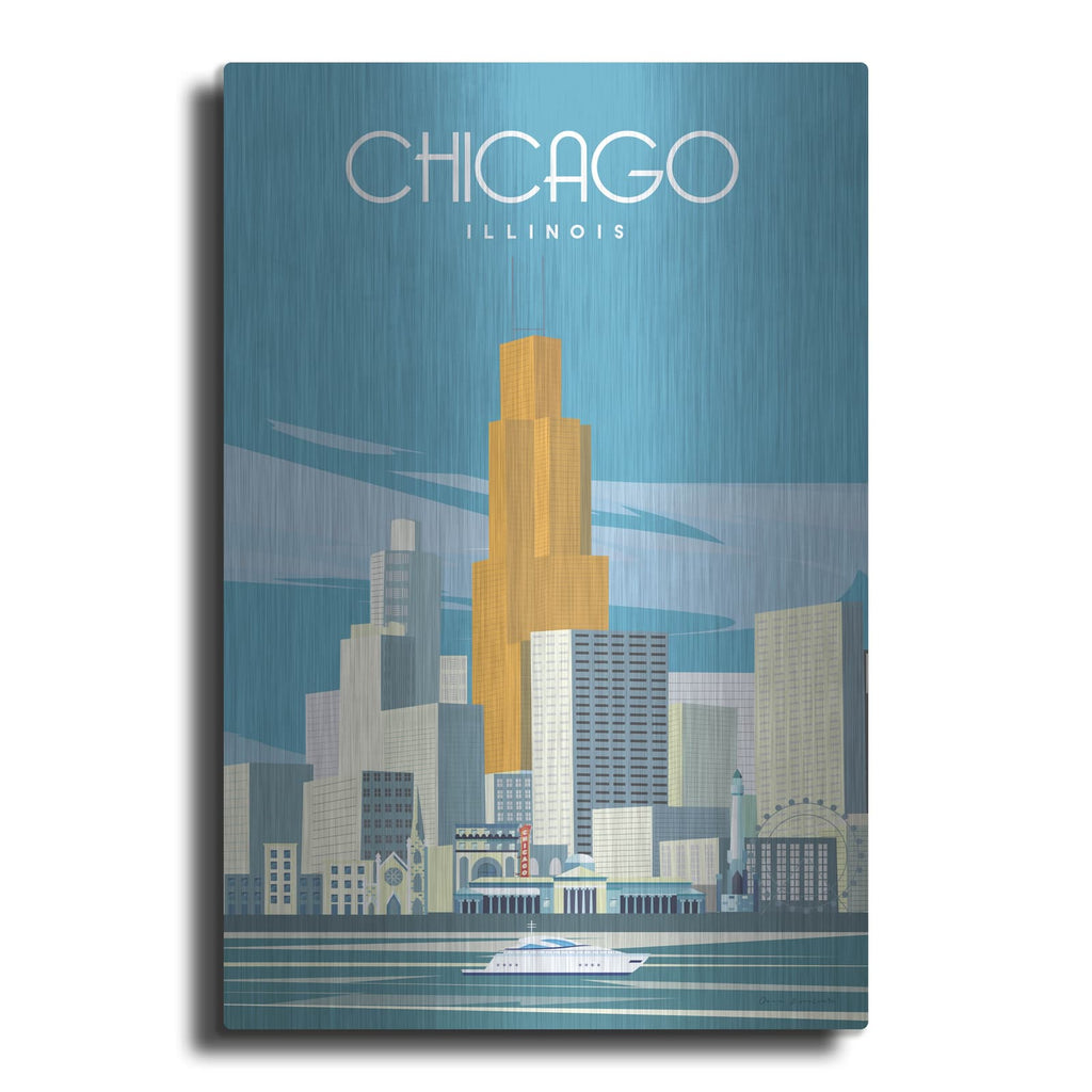 'Chicago From Lake Michigan' by Omar Escalante – Metal Wall Art
