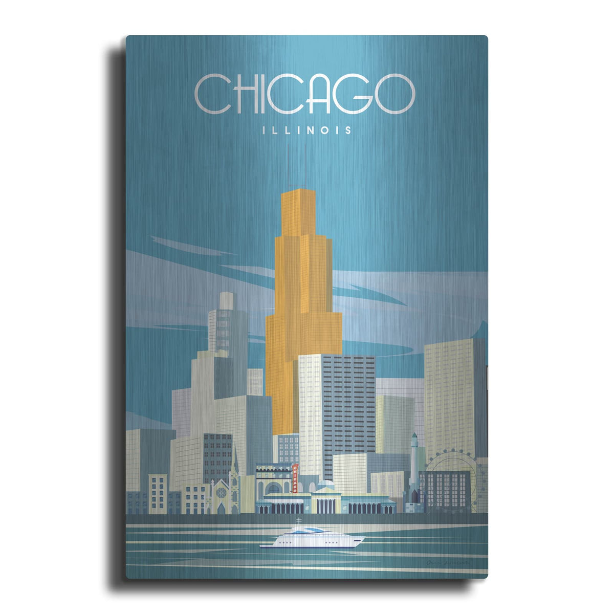 'Chicago From Lake Michigan' by Omar Escalante – Metal Wall Art