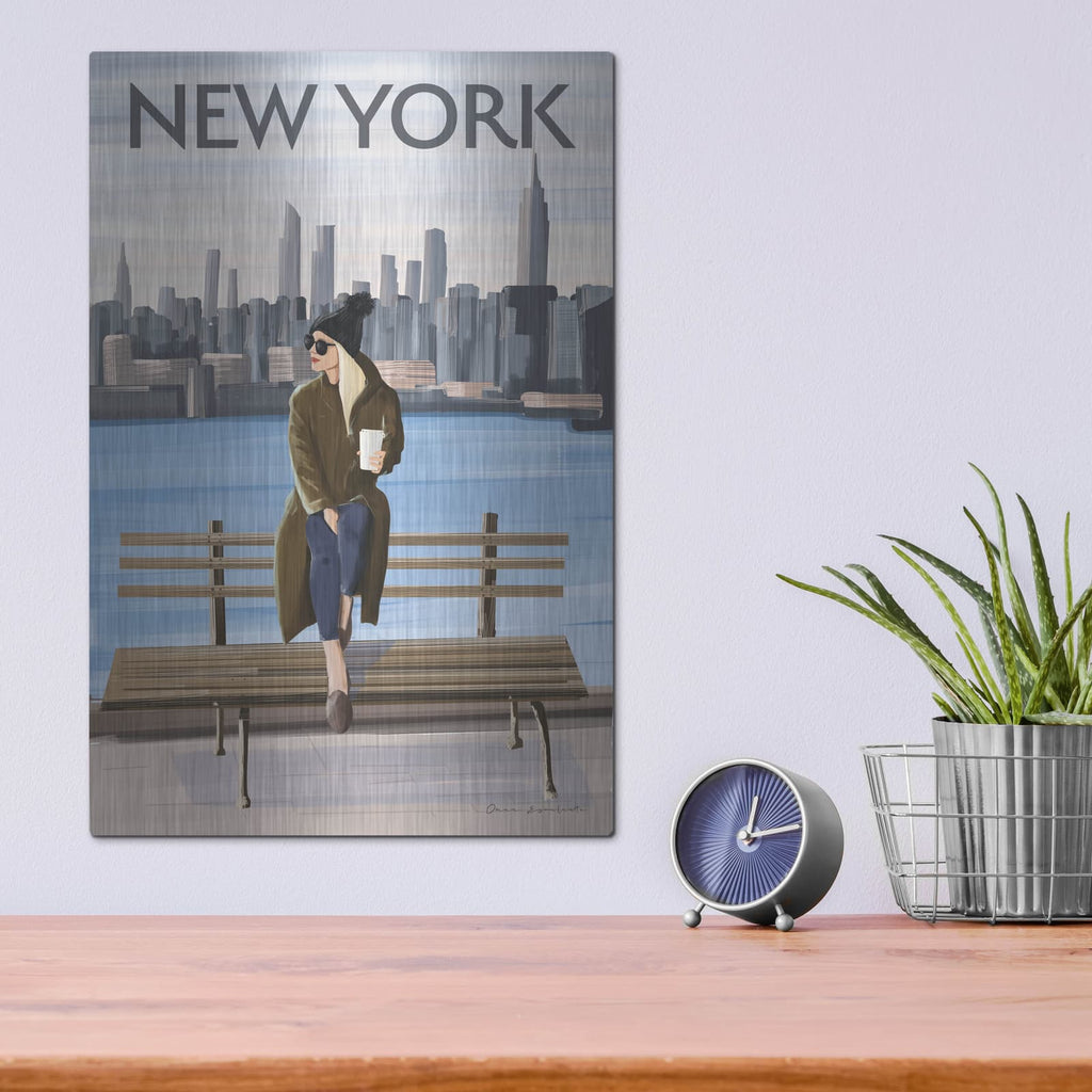 'Girl In New York 2' by Omar Escalante – Metal Wall Art, 12x16 room view