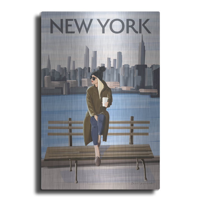 'Girl In New York 2' by Omar Escalante – Metal Wall Art