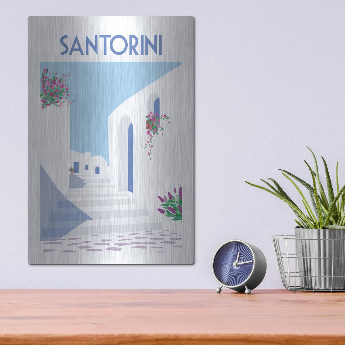 'Santorini Poster 2' by Omar Escalante – Metal Wall Art, 12x16 room view