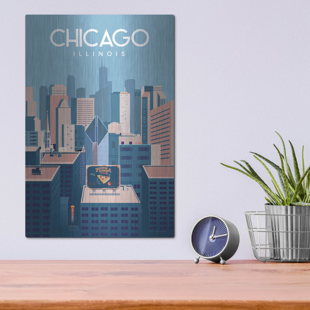 'Chicago Illinois' by Omar Escalante – Metal Wall Art, 12x16 room view